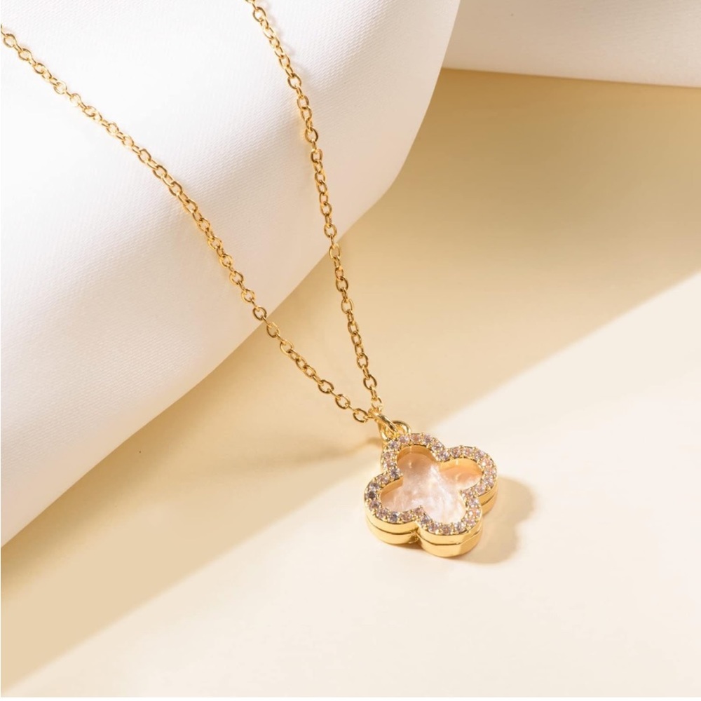 Designer Inspired Four Leaf Clover Necklace